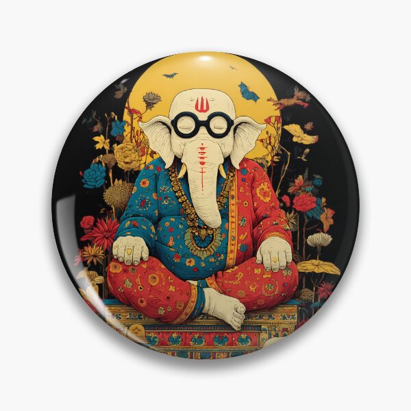 Item preview, Cool Elephant Meditating Halloween Yellow Sun Pumpkin Skull Pop Art designed and sold by PANNARUK THAILAND.