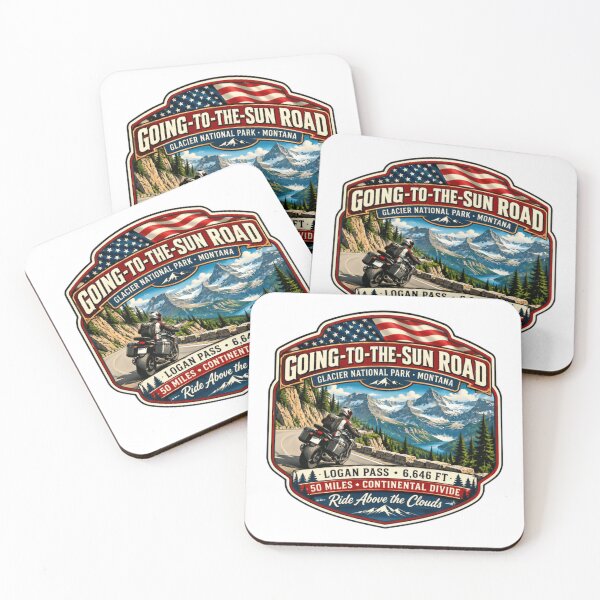Item preview, Going-To-The-Sun Road Glacier National Park Montana Motorcycle Rider Travel Logan Pass 6,646 Ft 50 Miles Continental Divide Ride Above The Clouds designed and sold by Star3NowForMe.