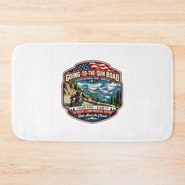 Item preview, Going-To-The-Sun Road Glacier National Park Montana Motorcycle Rider Travel Logan Pass 6,646 Ft 50 Miles Continental Divide Ride Above The Clouds designed and sold by Star3NowForMe.