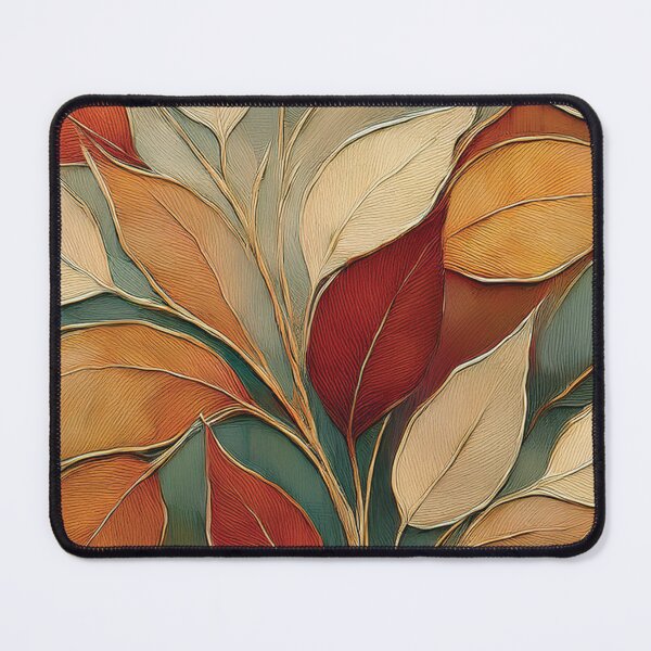 Item preview, Rustic autumn botanicals watercolor painting abstract garden leaf pattern rust, beige, brown, teal green, warm Autumn colours leaves designed and sold by navitalidesign.