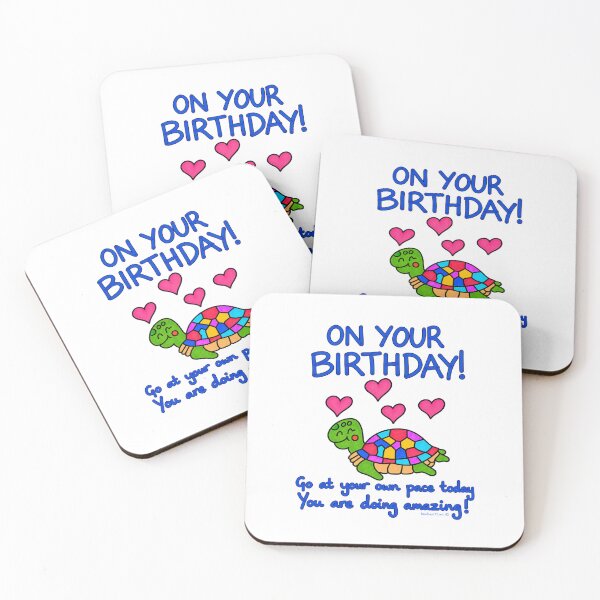 Item preview, Cute Birthday Turtle with Positive Encouraging Message designed and sold by newsuept25.art.
