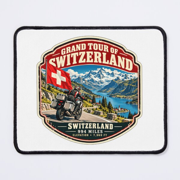 Item preview, Grand Tour Of Switzerland Motorcycle Rider Travel Adventure Swiss Alps designed and sold by Star3NowForMe.