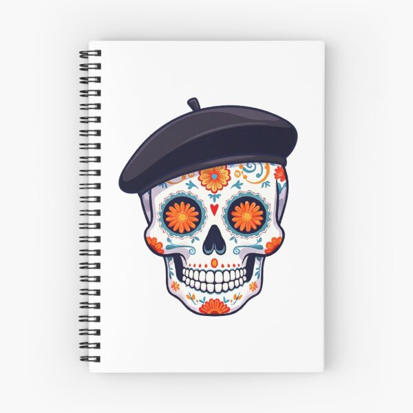 Item preview, Day of the Dead Skull with French Beret designed and sold by BajioAmigos.