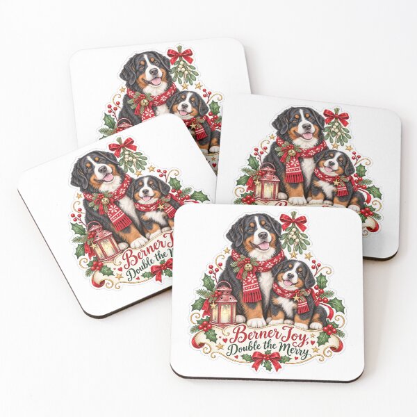 Item preview, Berner Joy Double the Merry Bernese Christmas designed and sold by badburropress.