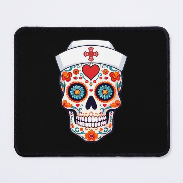 Item preview, Day of the Dead Skull with Nurse's Cap designed and sold by BajioAmigos.