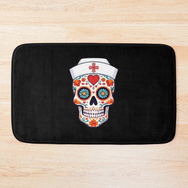 Item preview, Day of the Dead Skull with Nurse's Cap designed and sold by BajioAmigos.