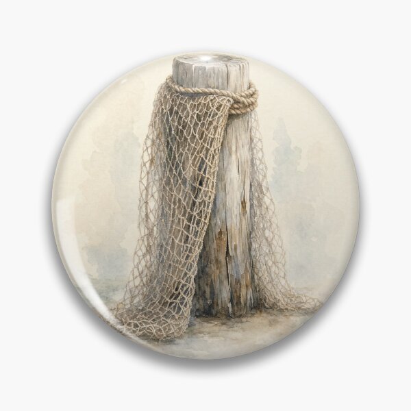 Item preview, Fishing Net Harbor Illustration | Coastal Wall Art designed and sold by FixationStudio.