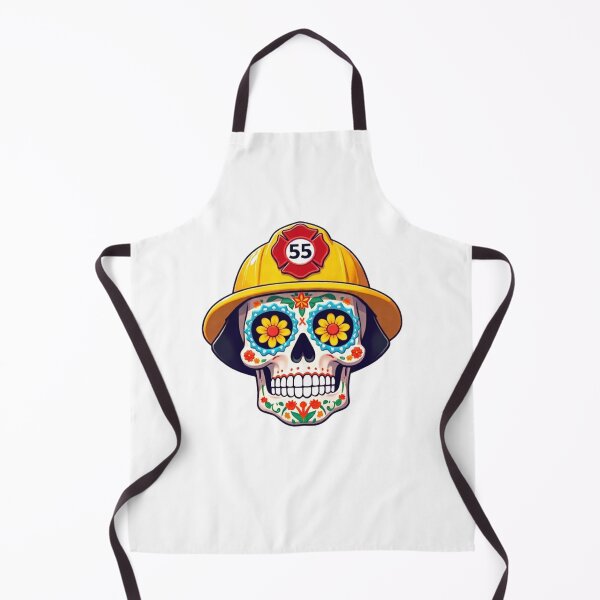 Item preview, Day of the Dead Skull with Fireman's Helmet designed and sold by BajioAmigos.