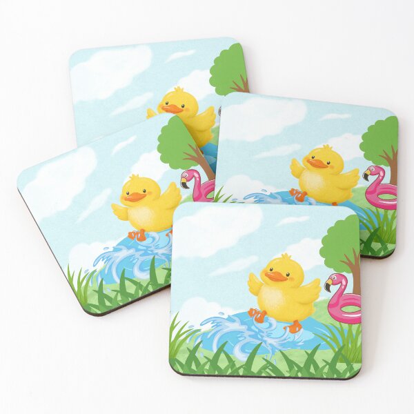 Item preview, Duck splashing in a puddle designed and sold by CurlyDoodle.