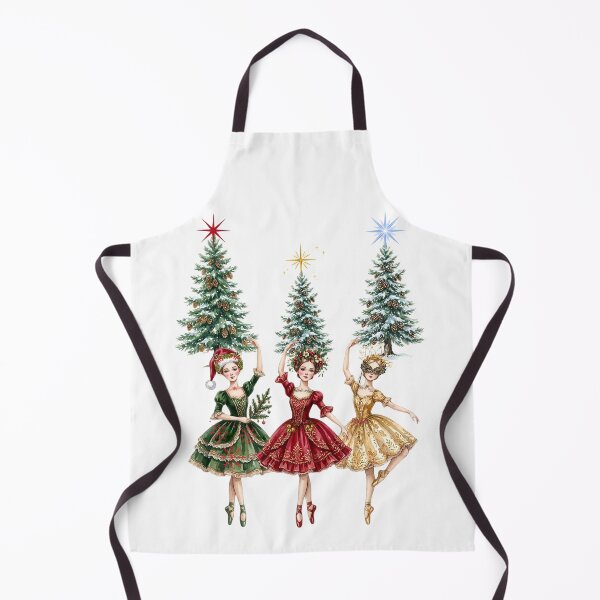 Item preview, Watercolor Christmas Ballerinas - Festive Nutcracker Style Ballet Dancers with Xmas Trees designed and sold by VibranPalette.
