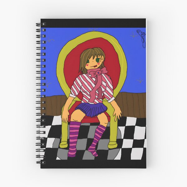 Item preview, Colorful Girl in Striped Socks Sitting on Chair designed and sold by J-Mindful.