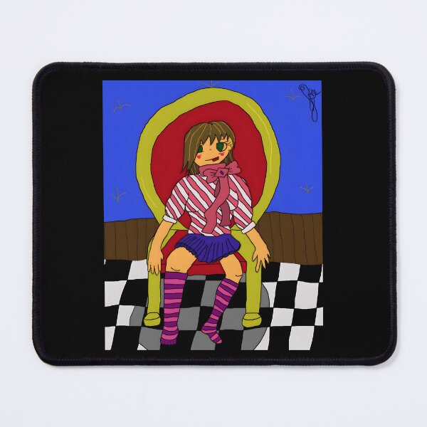 Item preview, Colorful Girl in Striped Socks Sitting on Chair designed and sold by J-Mindful.