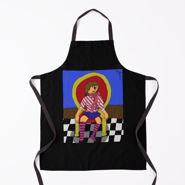 Item preview, Colorful Girl in Striped Socks Sitting on Chair designed and sold by J-Mindful.