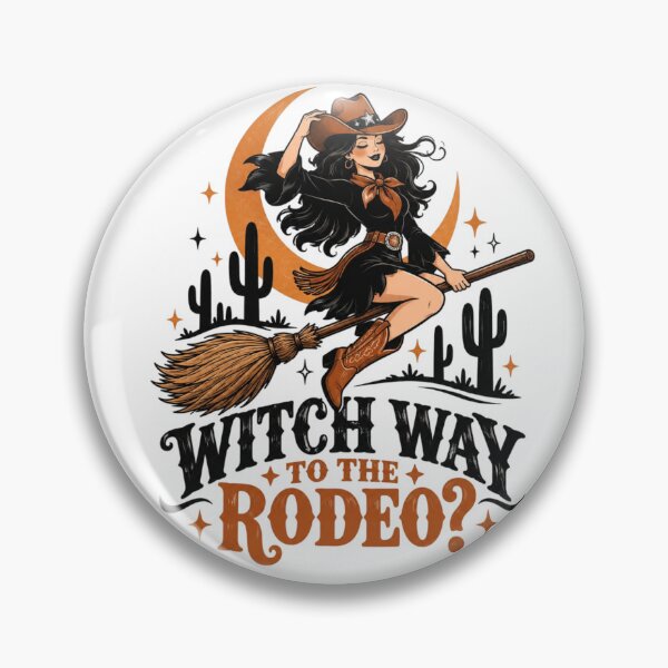 Item preview, Witch Way To The Rodeo? Western Cowgirl Witch Halloween Vintage Design designed and sold by Sanika arts .