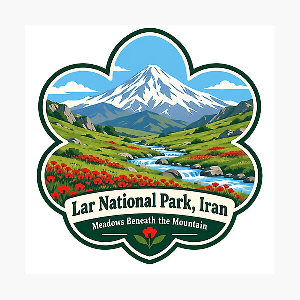 Item preview, Lar National Park, Iran Meadows Beneath The Mountain National Park Travel Hiking Explorer designed and sold by Simsimah26Parks.