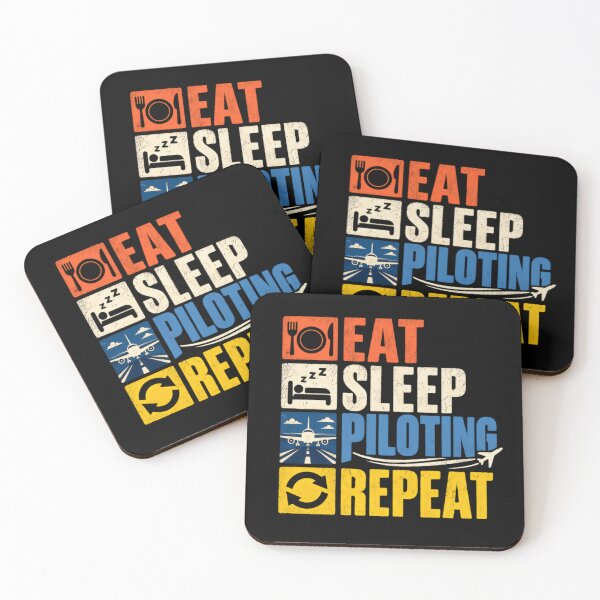 Item preview, Eat Sleep Piloting Repeat Pilot Aviation Flying Aviator designed and sold by JonesFlora2025.