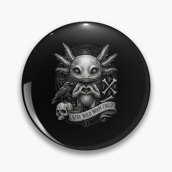 Item preview, Stay Wild Moon Child Gothic Axolotl Dark Fantasy Design designed and sold by MiALopezArt.