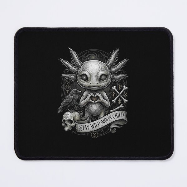 Item preview, Stay Wild Moon Child Gothic Axolotl Dark Fantasy Design designed and sold by MiALopezArt.