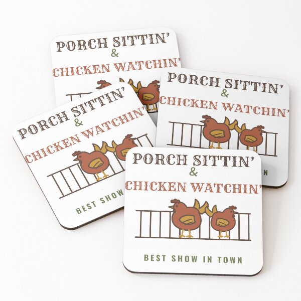 Item preview, Porch Sittin and Chicken Watchin Funny Southern Chicken designed and sold by HenAndHeller.