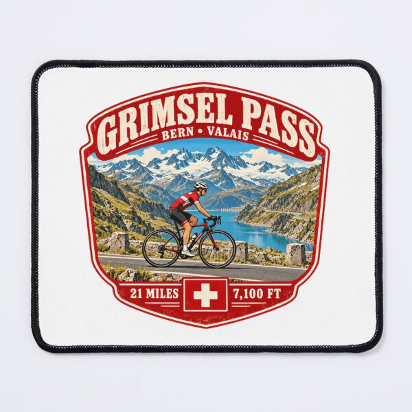 Item preview, Grimsel Pass Bern Valais Switzerland Cycling Cyclist Road Biker Travel Souvenir designed and sold by Star3NowForMe.