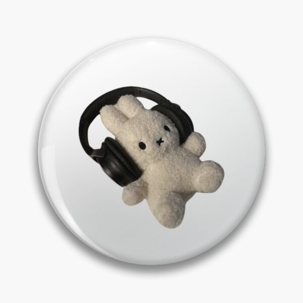 Item preview, Kawaii Bunny Plush With Headphones – Cute Music Aesthetic Design designed and sold by xWhimsyDreamsx.