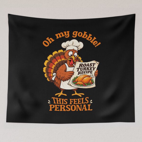 Item preview, Funny Thanksgiving Turkey Chef - Oh My Gobble! -  designed and sold by Made by Tamar.