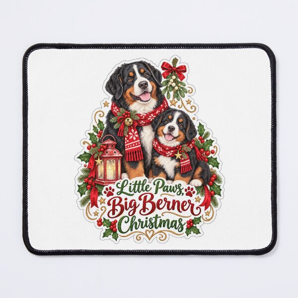 Item preview, Little Paws Big Berner Bernese Christmas Pair designed and sold by badburropress.
