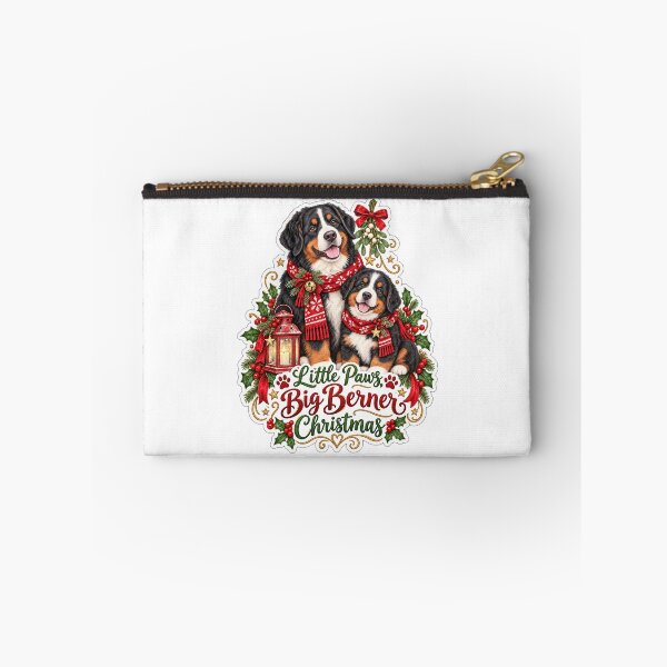 Artikelvorschau, Kleine Pfoten, großer Berner Sennenhund, Weihnachtspaar entworfen und verkauft von badburropress.