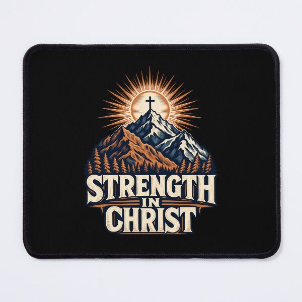 Item preview, Strength in Christ, Mountain Sunrise Cross Graphic designed and sold by haitrieuic96.