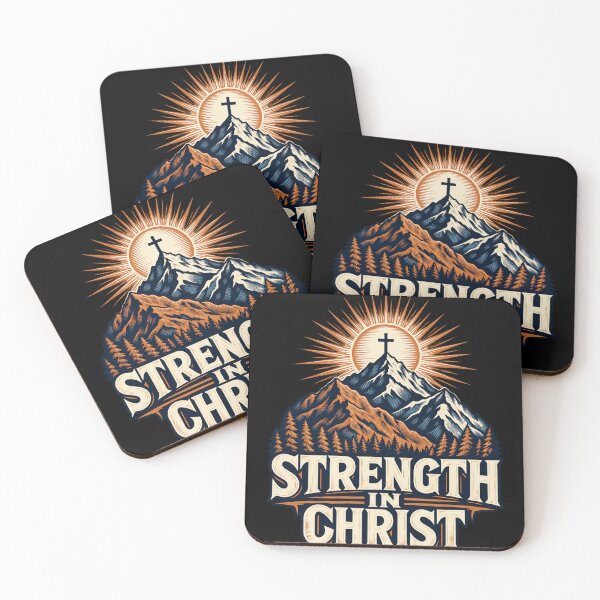 Item preview, Strength in Christ, Mountain Sunrise Cross Graphic designed and sold by haitrieuic96.