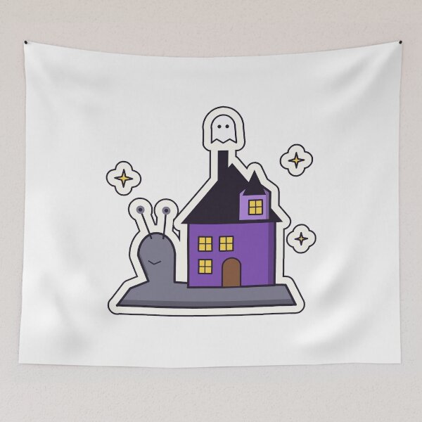 Item preview, Haunted House Snail Halloween Ghost designed and sold by Anaqosta.