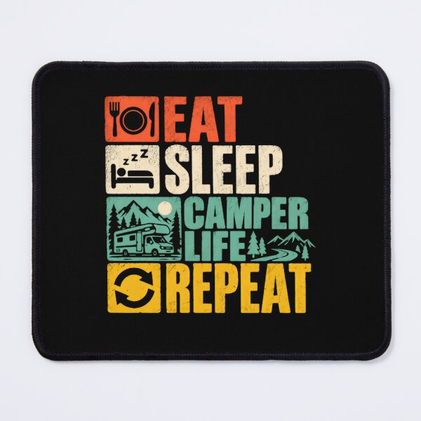 Item preview, Eat Sleep Camper Life Repeat Camping RV Outdoor Adventure Travel designed and sold by RetroMini2026.