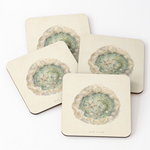 Item preview, Small Worlds Tide Pool Illustration | Coastal Wall Art designed and sold by FixationStudio.