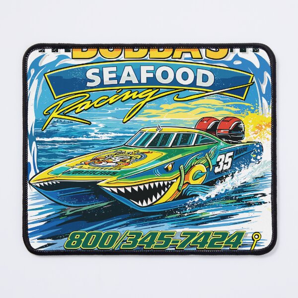 Item preview, Bubba's Seafood Racing Boat Poster designed and sold by Matinez Pink.