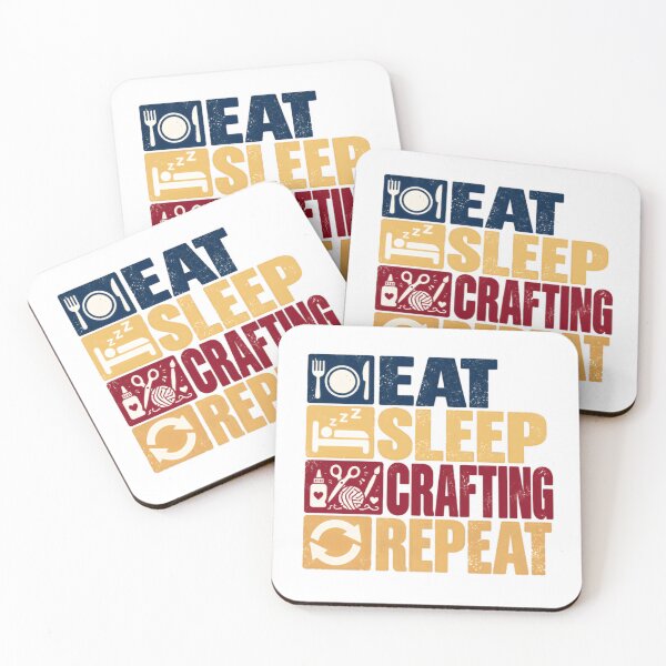 Item preview, Eat Sleep Crafting Repeat Crafter Hobbyist designed and sold by SkeletonsDanger.