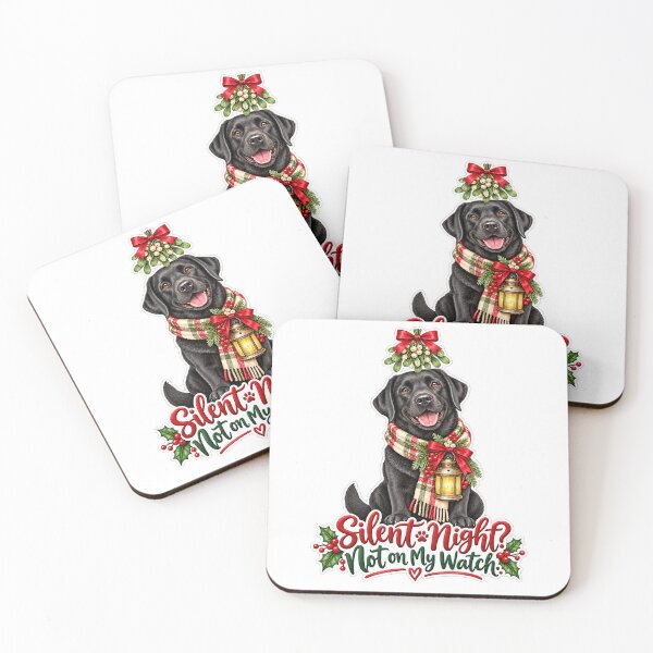 Item preview, Silent Night Not on My Watch Black Lab Christmas designed and sold by badburropress.