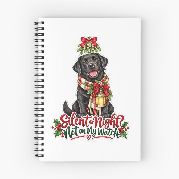Item preview, Silent Night Not on My Watch Black Lab Christmas designed and sold by badburropress.