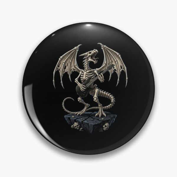 Item preview, Skeleton Rockstar Dragon With Electric Guitar Heavy Metal Dark Art designed and sold by Ostericaimusa.