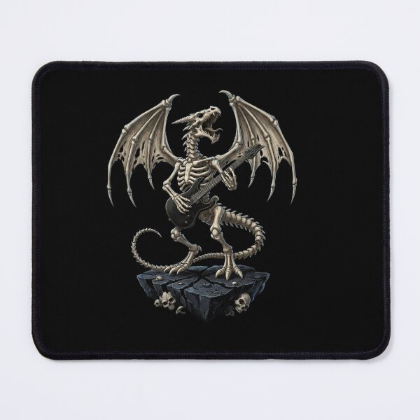 Item preview, Skeleton Rockstar Dragon With Electric Guitar Heavy Metal Dark Art designed and sold by Ostericaimusa.