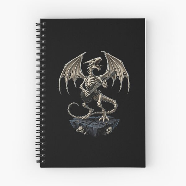 Item preview, Skeleton Rockstar Dragon With Electric Guitar Heavy Metal Dark Art designed and sold by Ostericaimusa.