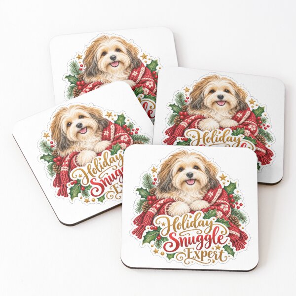 Item preview, Holiday Snuggle Expert Havanese Christmas Dog designed and sold by badburropress.