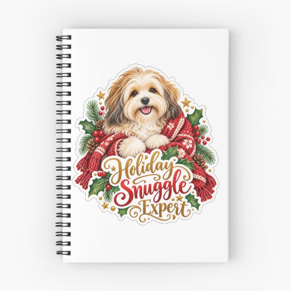 Item preview, Holiday Snuggle Expert Havanese Christmas Dog designed and sold by badburropress.