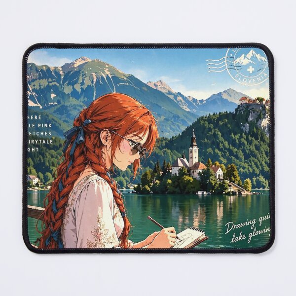 Item preview, Slovenia — Lake Bled — A Fairytale Afternoon of Sketches, Mountains and Emerald Water designed and sold by DibujandoPorfa.