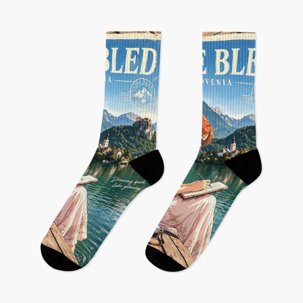 Item preview, Slovenia — Lake Bled — A Fairytale Afternoon of Sketches, Mountains and Emerald Water designed and sold by DibujandoPorfa.