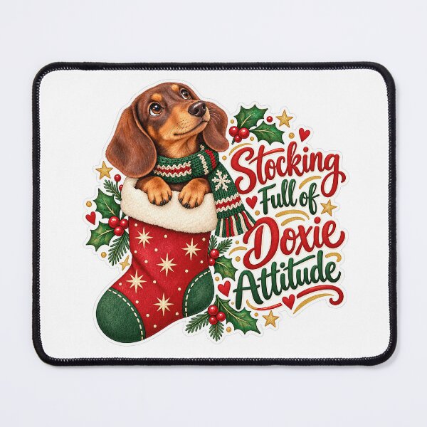 Item preview, Stocking Full of Doxie Attitude Christmas designed and sold by badburropress.