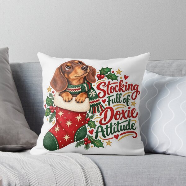Item preview, Stocking Full of Doxie Attitude Christmas designed and sold by badburropress.