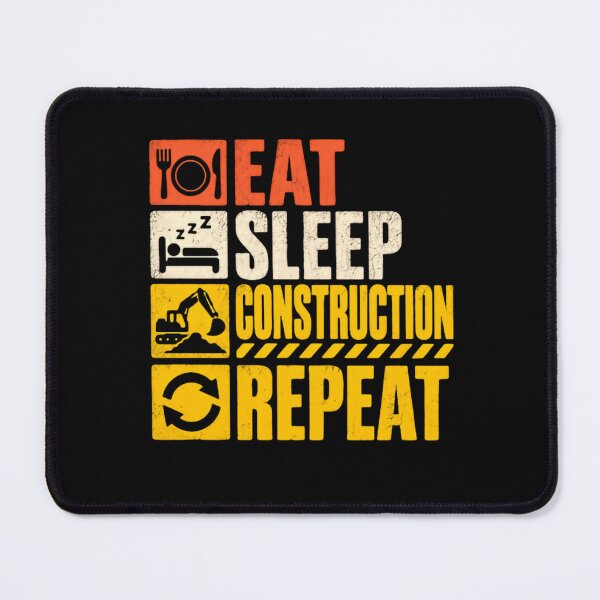 Item preview, Eat Sleep Construction Repeat | Construction Worker Heavy Equipment Operator Builder Gift designed and sold by RetroMini2026.