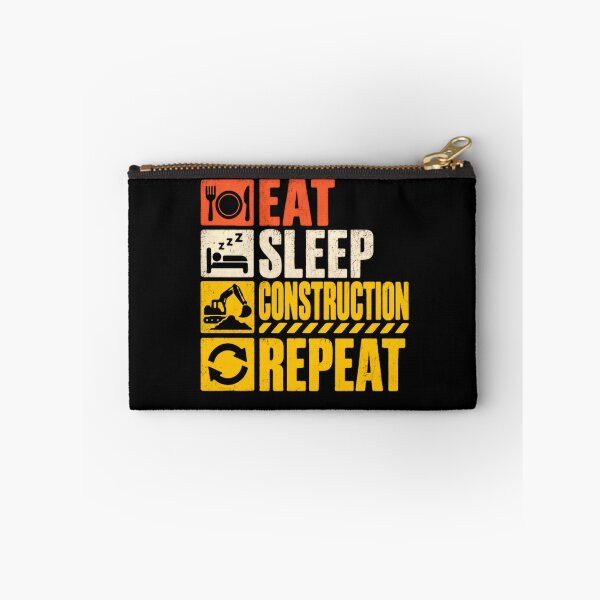 Item preview, Eat Sleep Construction Repeat | Construction Worker Heavy Equipment Operator Builder Gift designed and sold by RetroMini2026.