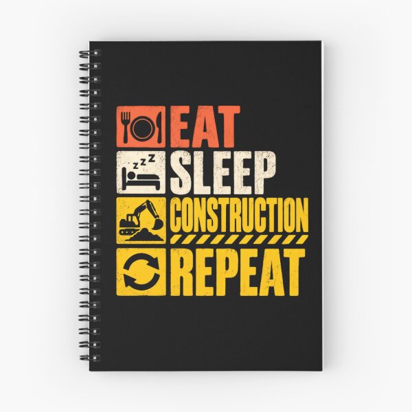 Item preview, Eat Sleep Construction Repeat | Construction Worker Heavy Equipment Operator Builder Gift designed and sold by RetroMini2026.