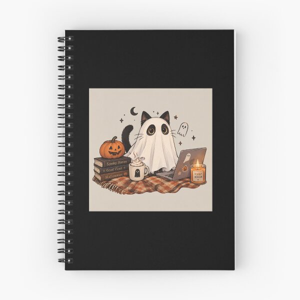 Item preview, Cozy Spooky Season – Cute Black Cat Ghost Halloween designed and sold by Entropiverse.